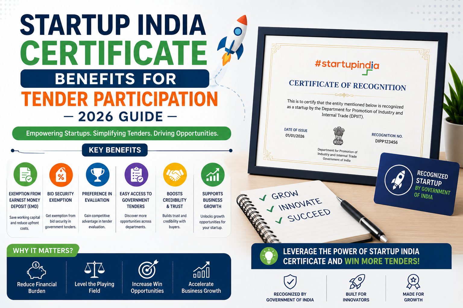 Startup India Certificate Benefits for Tender Participation - 2026 Guide